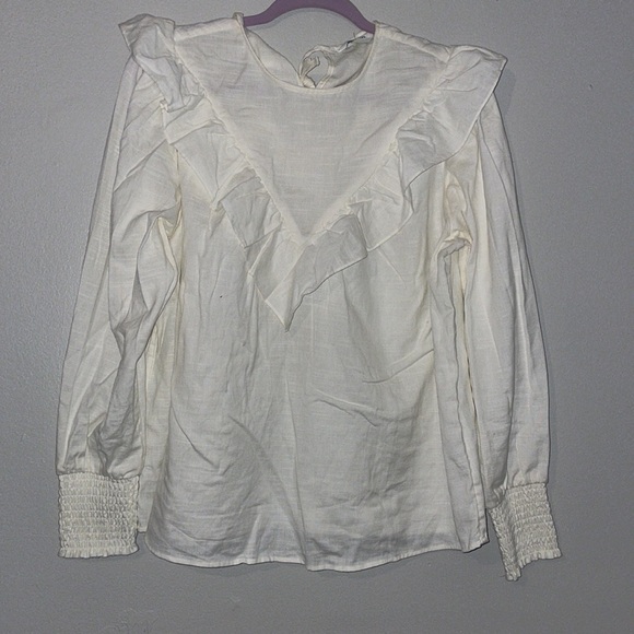 MONKL blouse cream color size L - Picture 2 of 7